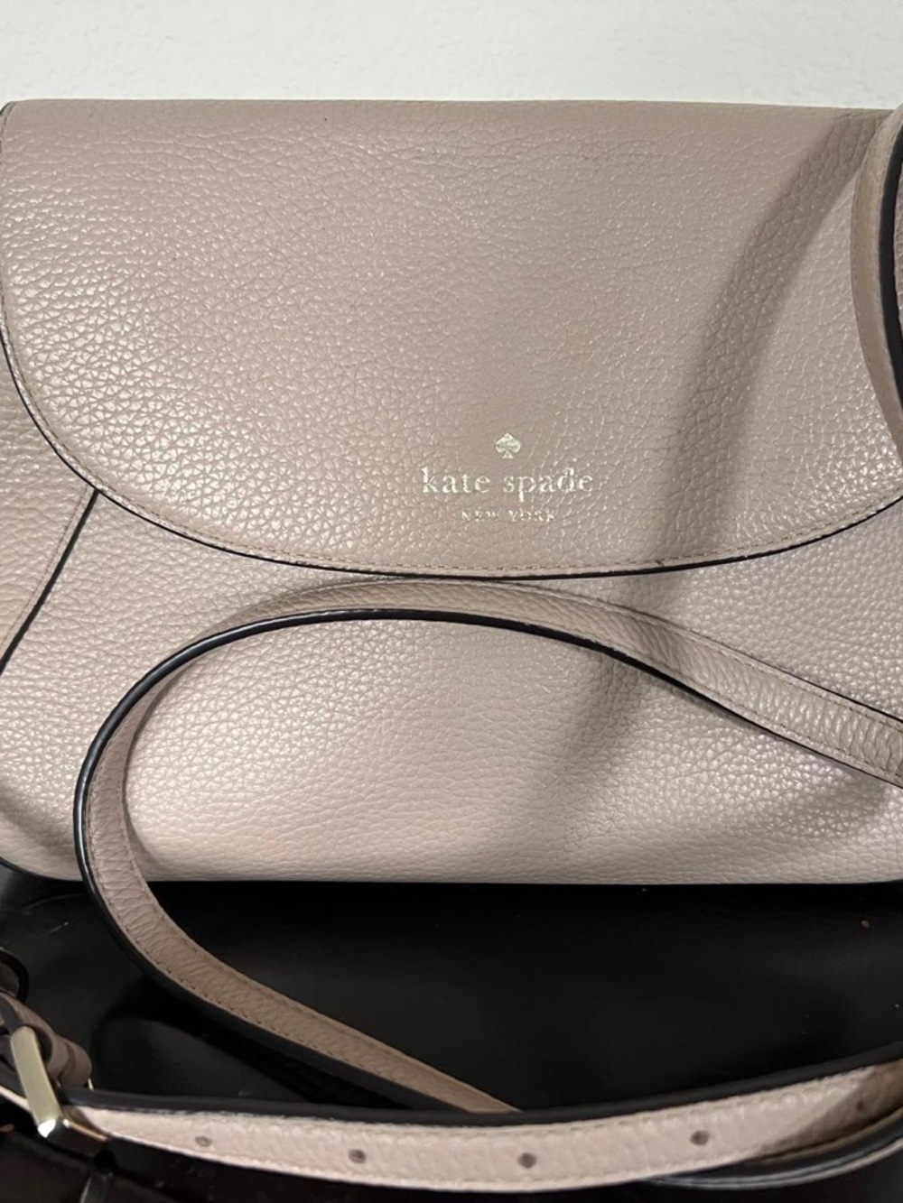 kate spade Pebbled Leather Crossbody in Blush Taupe